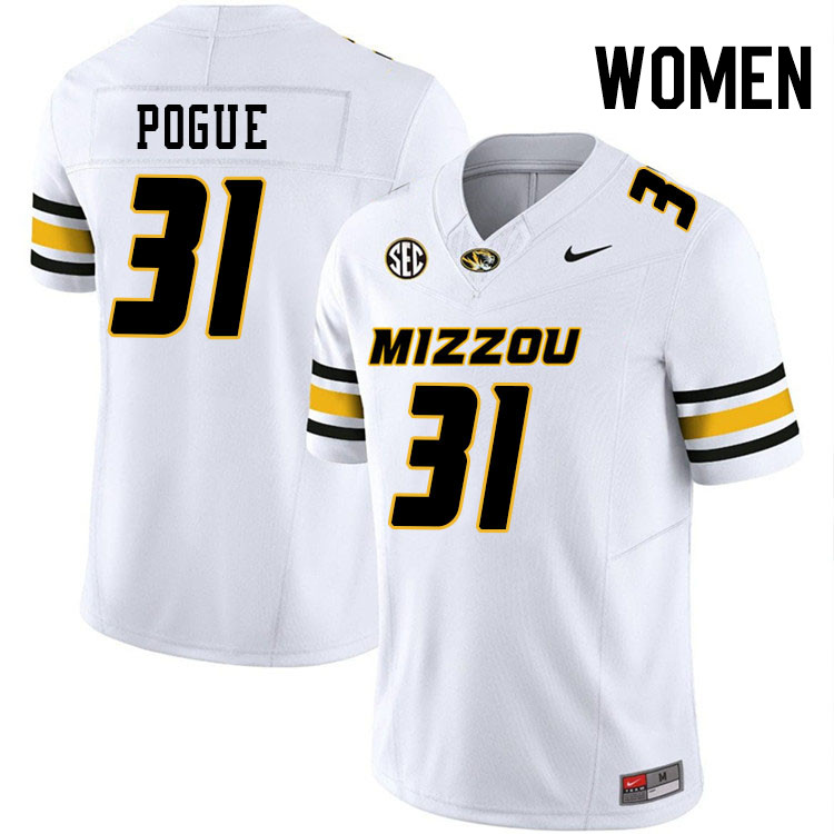 Women #31 Nasir Pogue Missouri Tigers College Football Jerseys Stitched-White